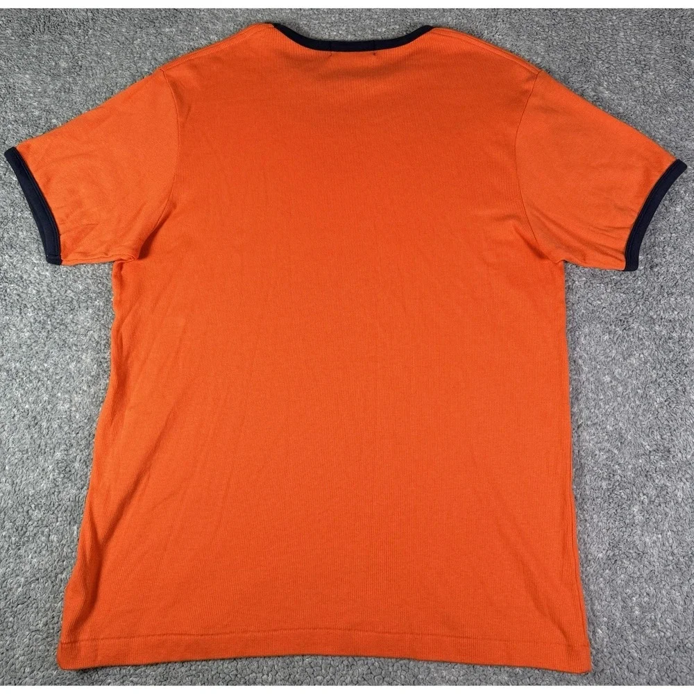 Vintage Polo Ralph Lauren Orange T Shirt Ringer Tee Ribbed Mens XL Y2K 90s